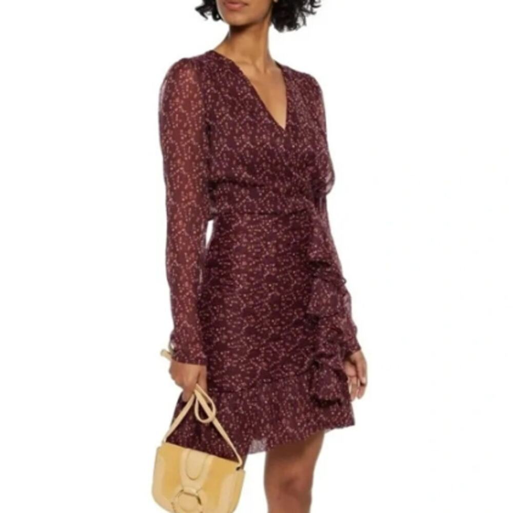Walter Baker Floral-Print Mini Faux Wrap Dress